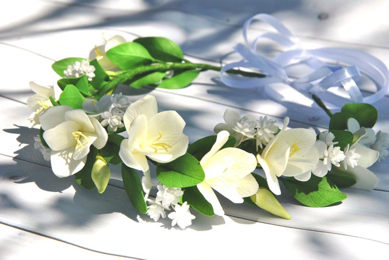 Eucalyptus Babys Breath Flower Crown Greenery Wedding Etsy