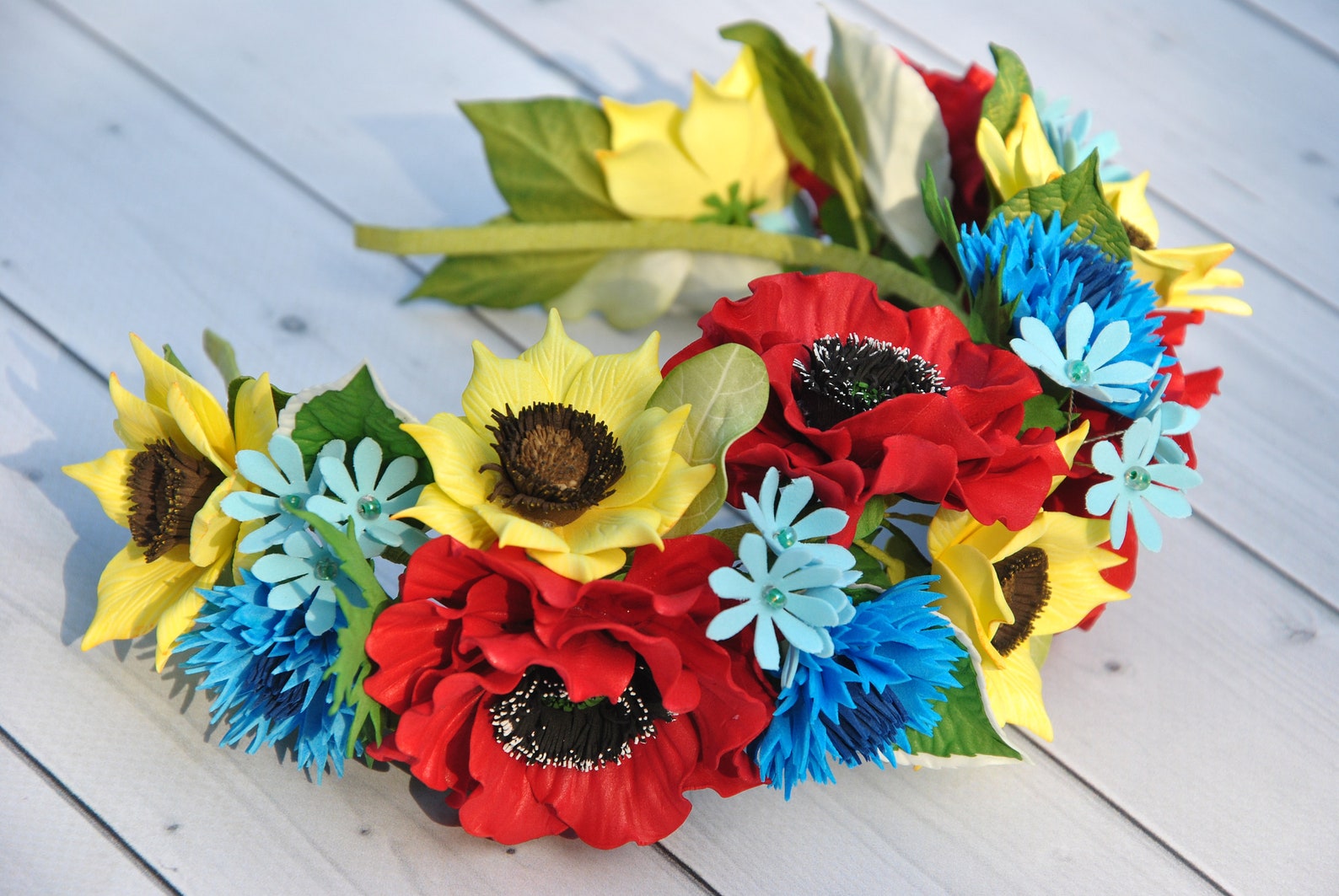 Sunflower crown Rustic flower crown Ukrainian wedding flower Etsy