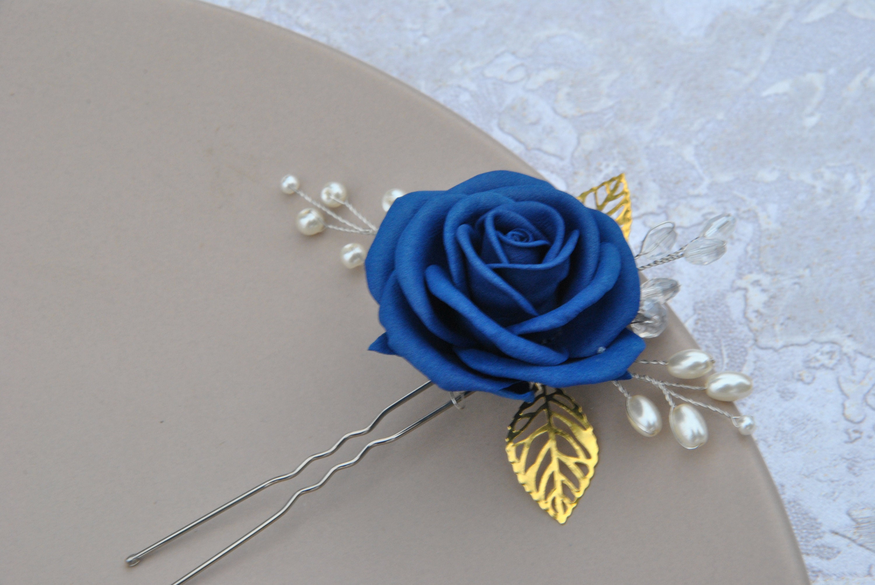 Bridal hair pins burgundy flower Wedding hair piece pearl Etsy