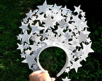 Silver Star Halo Crown: Celestial Headpiece, Festival Hair