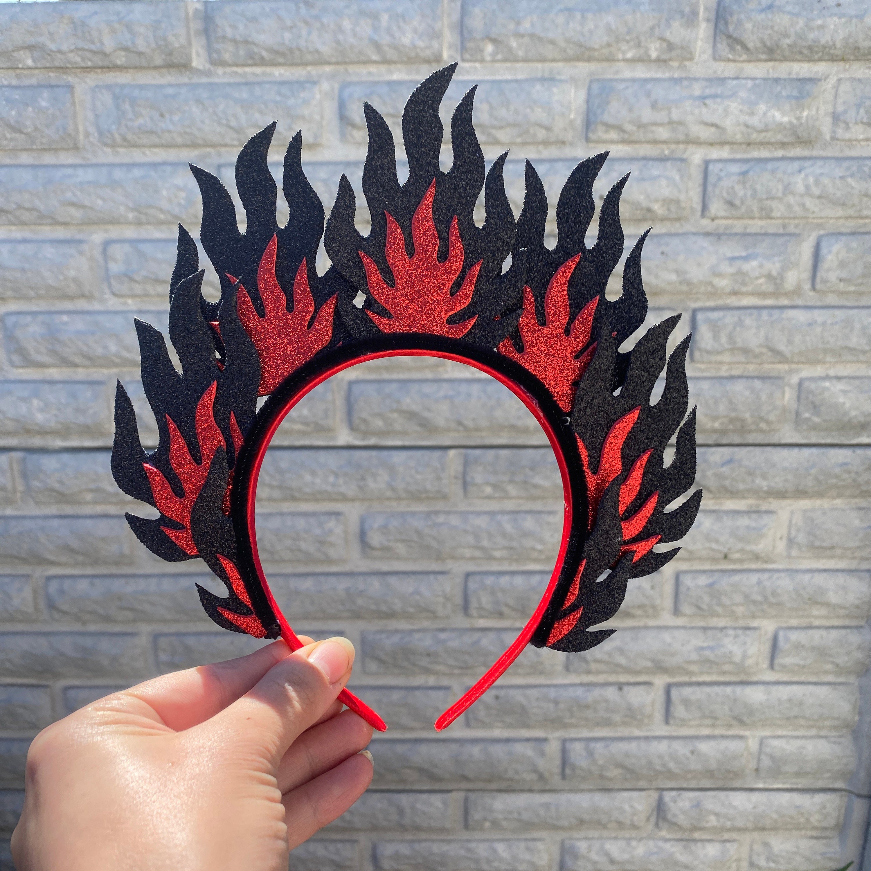 Vintage Stil Teufel Flammen Halloween Krone HUT Sti Produktbild-Vorschau 12