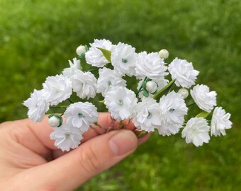 Babys breath hair pins Bridal hair piece gypsophila