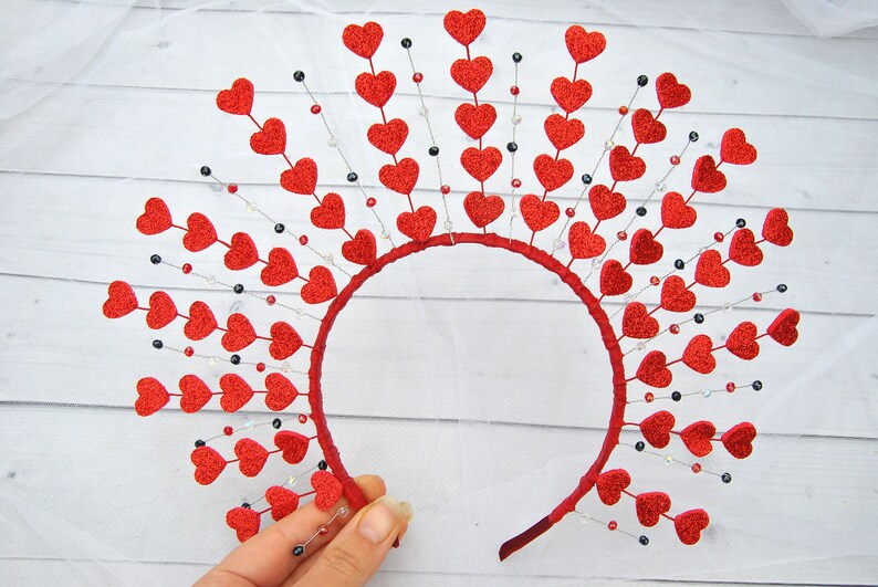 Choupette Rhinestones Decorated Hearts Headband