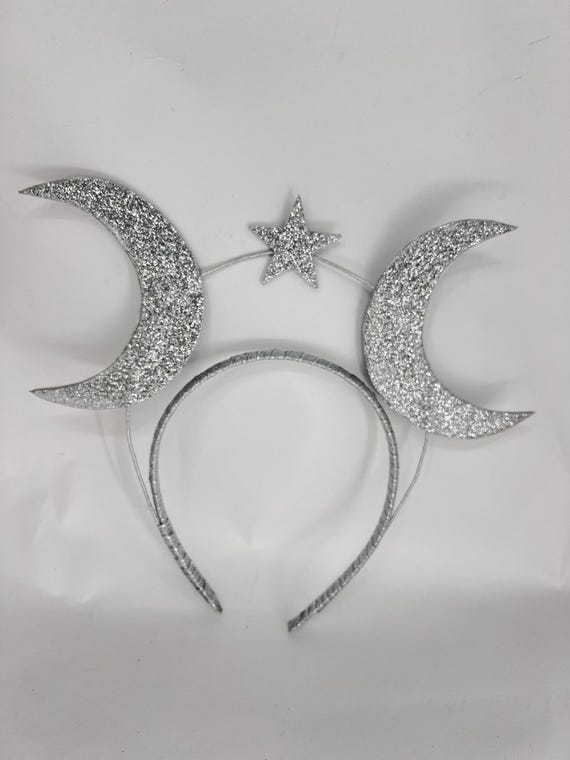 Cerchietto per capelli da donna, accessorio per capelli, con stelle, luna, sole, ragazze, bambini, tiara, in tessuto, per palcoscenico, matrimoni, cosplay, luna