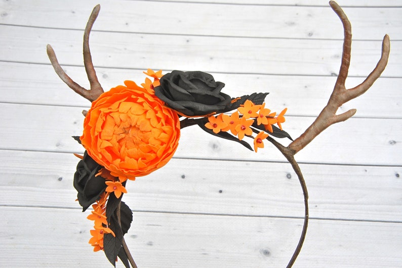 floral deer antler headband