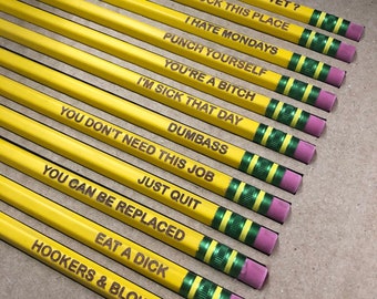 Anti-Motivational Pencils, Gag gift, Joke Pencils, pencils, Adult Pencils