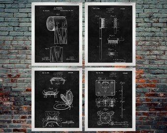 Bathroom Blackboard Decor Art Patent Poster Set of 4 / Bathroom Wall Decor / Toilet Seat / Toilet Art / Bathroom Decor (DOWNLOAD)