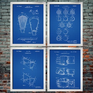 Lacrosse Patent Print, Lacrosse Geschenke, Lacrosse, Lacrosse Field, Lacrosse Decor, Sports Decor Poster Set 4 (DOWNLOAD)