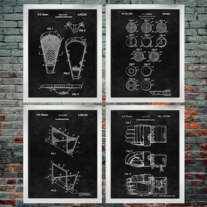 Lacrosse Patent Print, Lacrosse Geschenke, Lacrosse, Lacrosse Field, Lacrosse Decor, Sports Decor Poster Set 4 (DOWNLOAD)