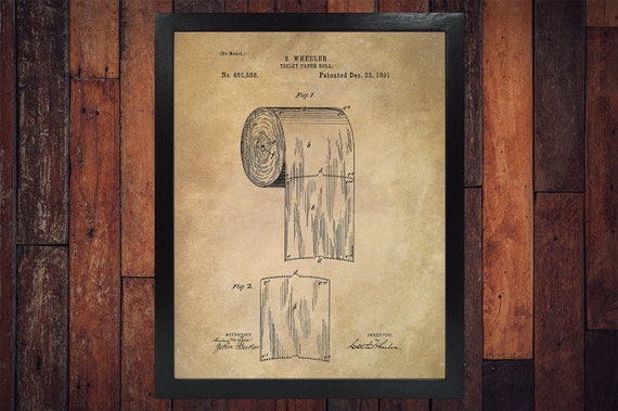 Toilet Paper Patent Print Vintage Patent Toilet Roll - Etsy