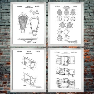 Lacrosse Patent Print, Lacrosse Geschenke, Lacrosse, Lacrosse Field, Lacrosse Decor, Sports Decor Poster Set 4 (DOWNLOAD)
