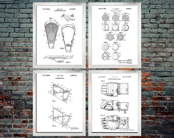 Lacrosse Patent Print, Lacrosse Gifts, Lacrosse, Lacrosse Field, Lacrosse Decor, Sports Decor Poster Set of 4 (DOWNLOAD)