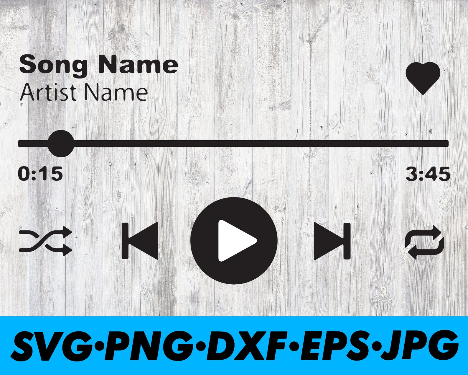 Spotify Song Buttons Audio Control Buttons Cut File SVG | Etsy