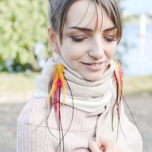 Feather earrings, Hippie earrings, Bohemian earrings, Long Feather Earrings, Feather jewelry, Boho Earrings, Boho festival jewelry