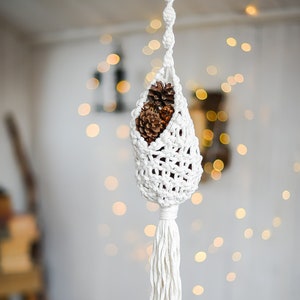 Cotton Macrame Plant Hanger, Bohemian home decor, Macrame pocket, Modern macrame, Bohemian bedroom, Small Plant Hanger, Boho home decor