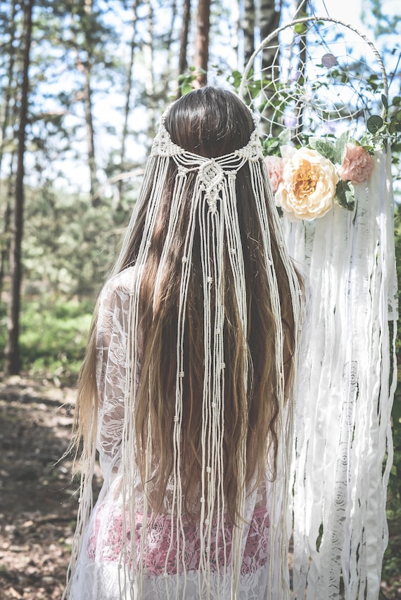 Macrame Veil, Macrame Wedding Veil, Boho Veil, Macrame  display picture 1