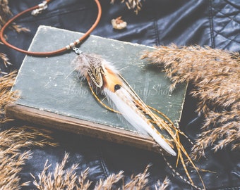 Feather necklace, Feather pendant, Feather charm, Feather pendant necklace, Natural Feather Necklace, Boho necklace, Handmade necklace