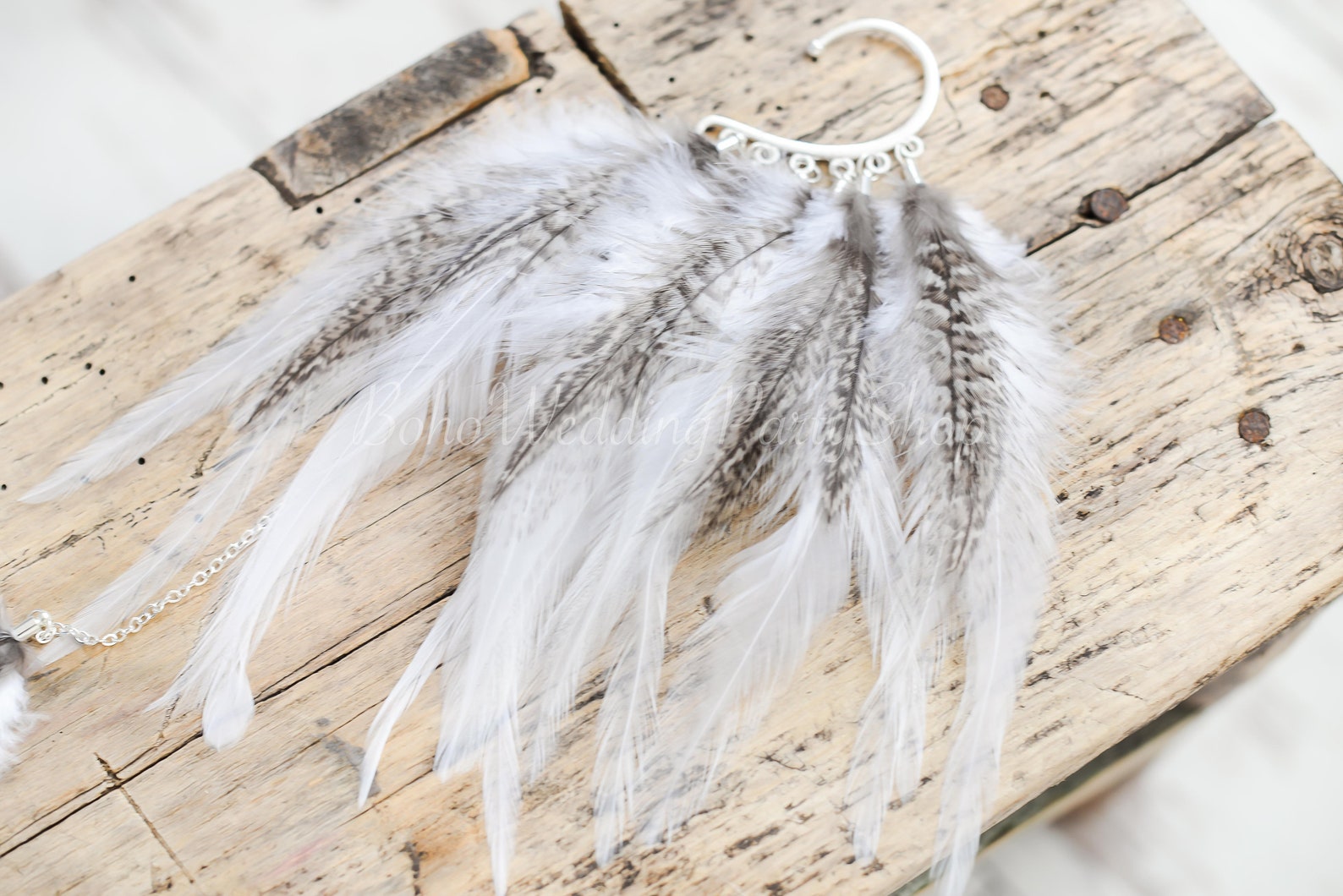 Feather Ear Cuff Feather Ear Wrap Ear Cuff With Feathers Etsy