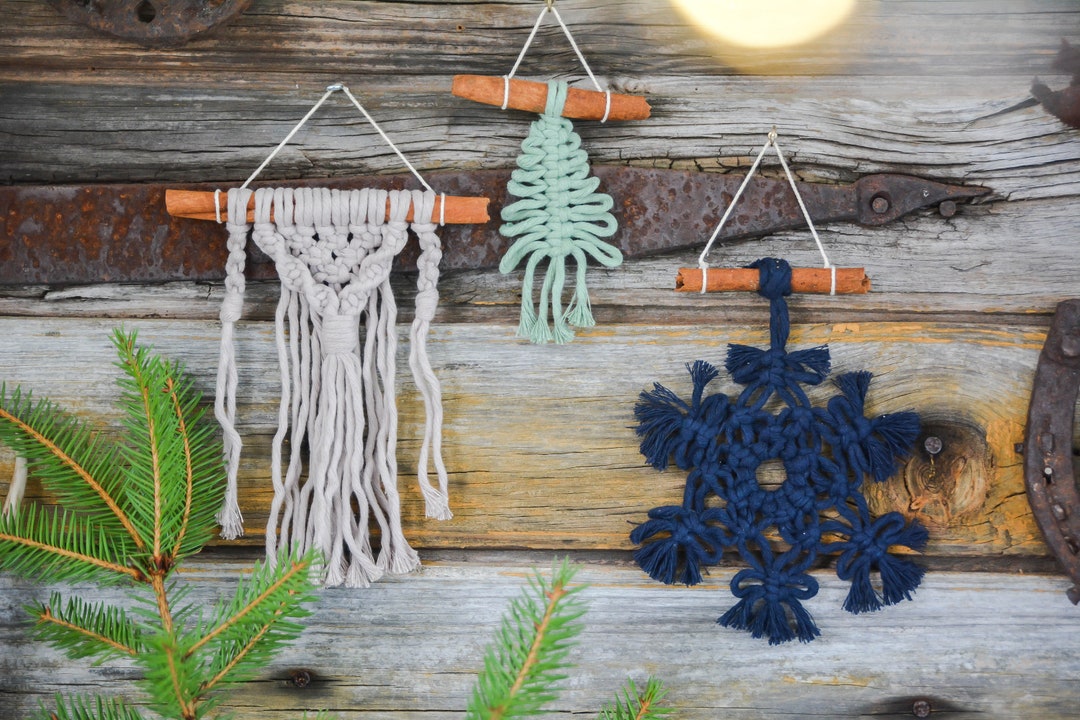 Set of 3 Macrame, Mini Macrame, Macrame Wall Hanging, Christmas Decor ...