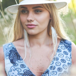 Long feather earrings, Hippie earrings, Bohemian earrings, Long Feather Earrings, Feather jewelry, Boho Earrings, Boho festival jewelry