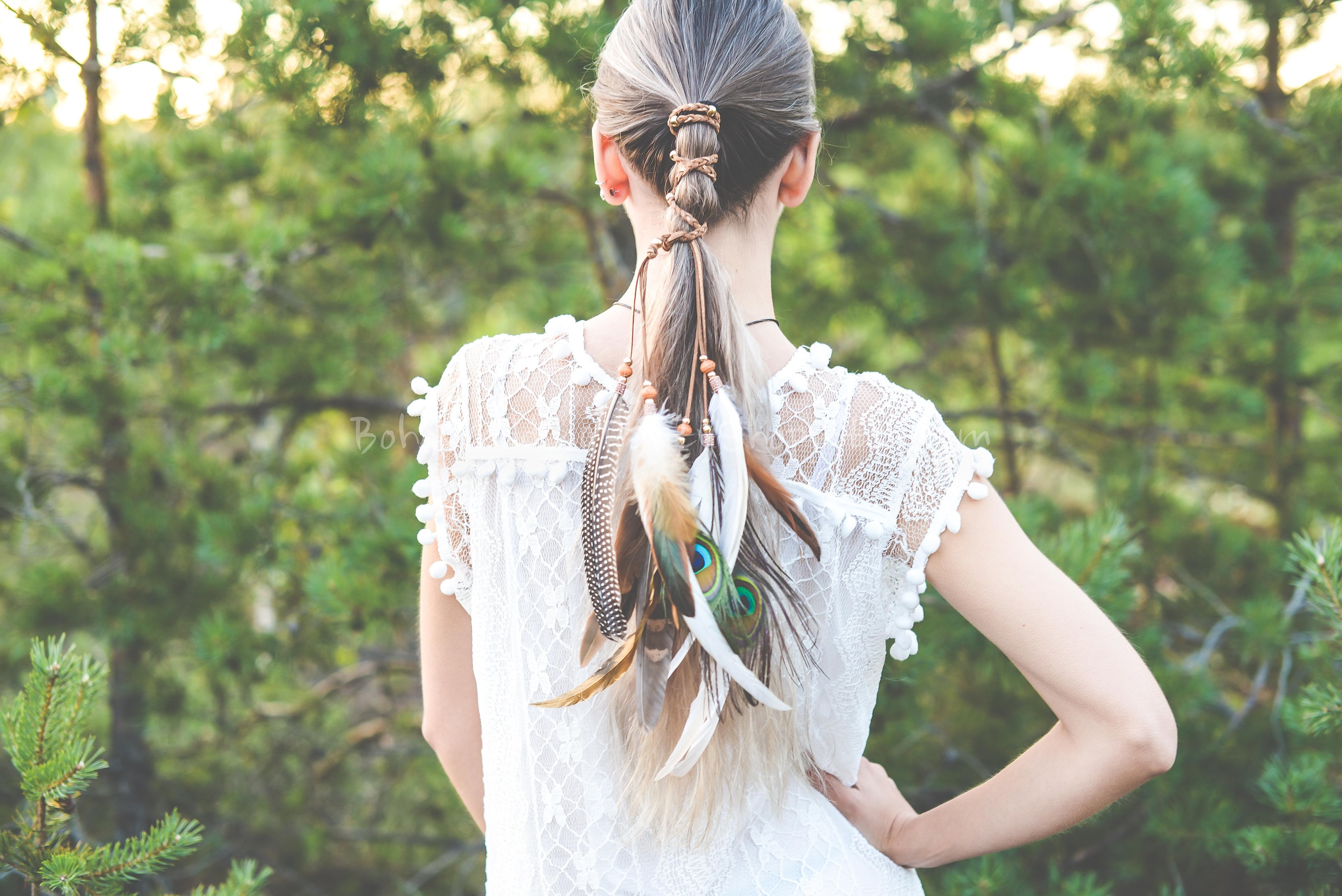 Feather Headpiece, Boho Headpiece, Feather Jewelry 
