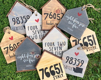 Mini House Zip Code Standing Sign