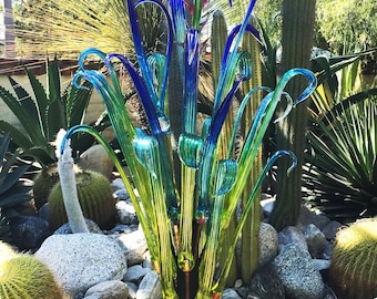 Blooming Grass,  Large Glass Garden Sculpture