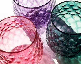 Faceted Stemless Wine Glasses