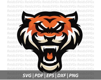 Tigre SVG pour machines de découpe, fichiers SVG, Clipart, Circut, fichiers de coupe, DXF, Clipart, téléchargement immédiat
