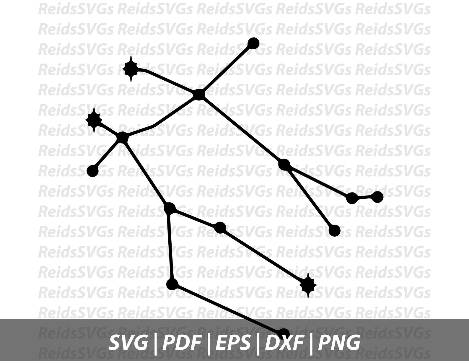 Gemini Constellation SVG Cricut Silhouette Cutting Etsy