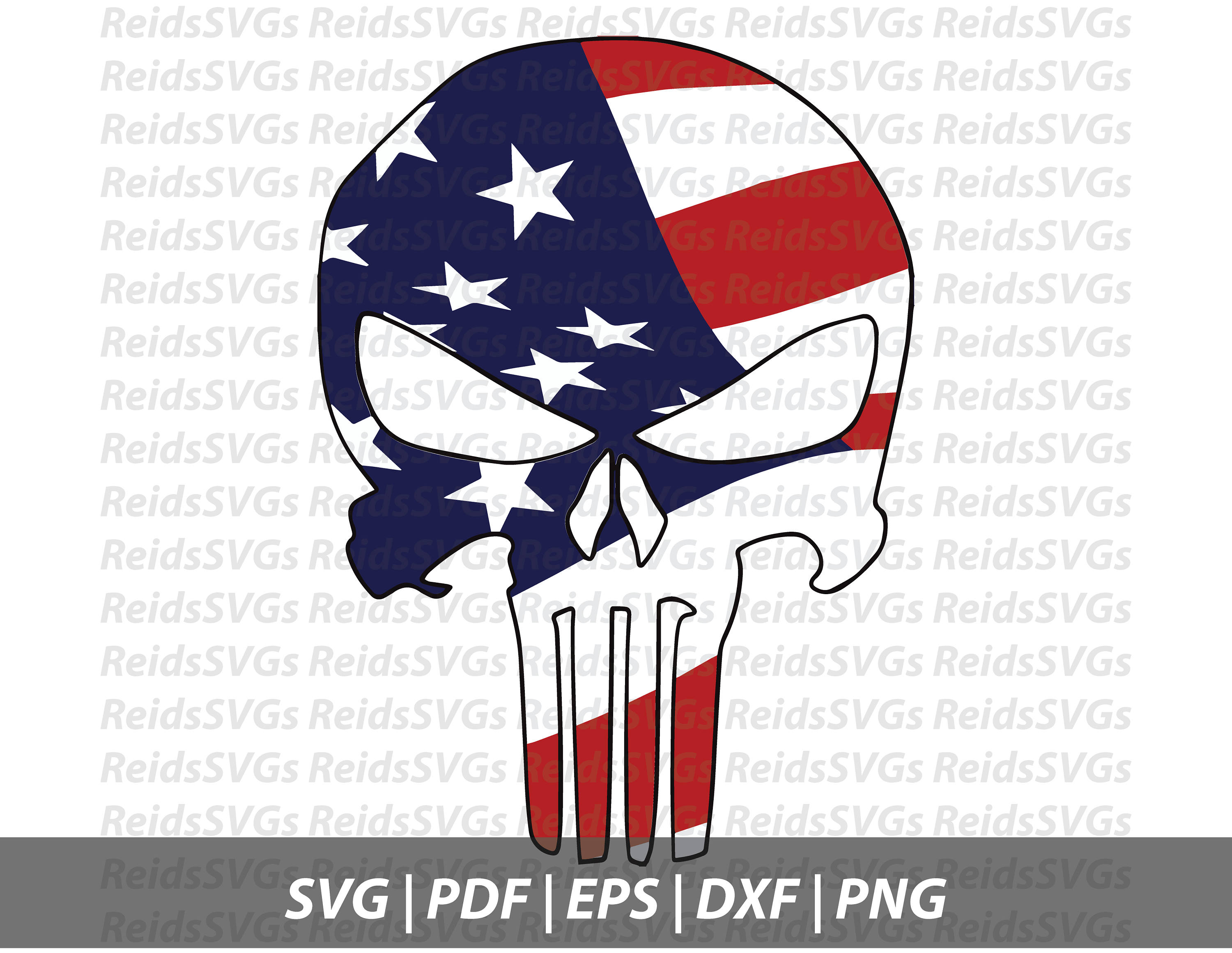 Download American Flag Punisher SVG for cutting machines | Etsy