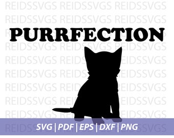 Katze Purrfection Cut Dateien, SVG-Dateien, Clipart, Cricut Pfotenabdruck, Schneidedateien, Katzenpfote DXF, Clipart, Instant Download