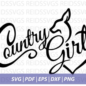 Country Girl SVG para máquinas de corte | Cricut | Silhueta
