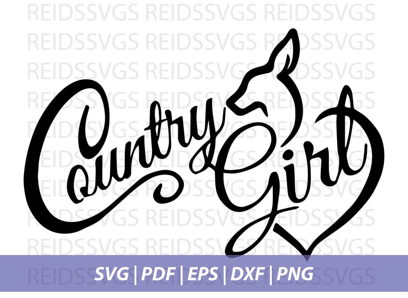 Country Girl SVG für Schneidemaschinen Cricut Silhouette Bild 1