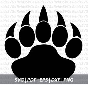 BearPaw SVG, SVG Files, Clipart, Circut Paw Print, Cutting Files, Paw DXF, Clipart, Instant Download
