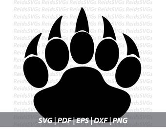 BearPaw SVG, archivos SVG, imágenes prediseñadas, impresión de pata de circuito, archivos de corte, pata DXF, imágenes prediseñadas, descarga instantánea
