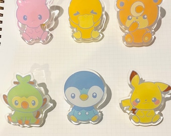 Épingle Pokebabies || Épingles en acrylique avec étoile + dos verrouillable