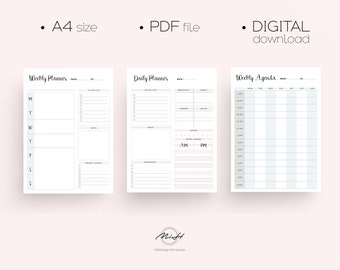Daily Planner/ Printable Planner/ Daily Agenda/ Weekly Agenda/ Weekly Planner/ Daily Organizer/ Daily To Do List/ Weekly To Do List