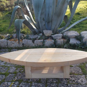 Surf table, recycled fir wood table, coffee table, low table, sitting table, table with shelf, design table