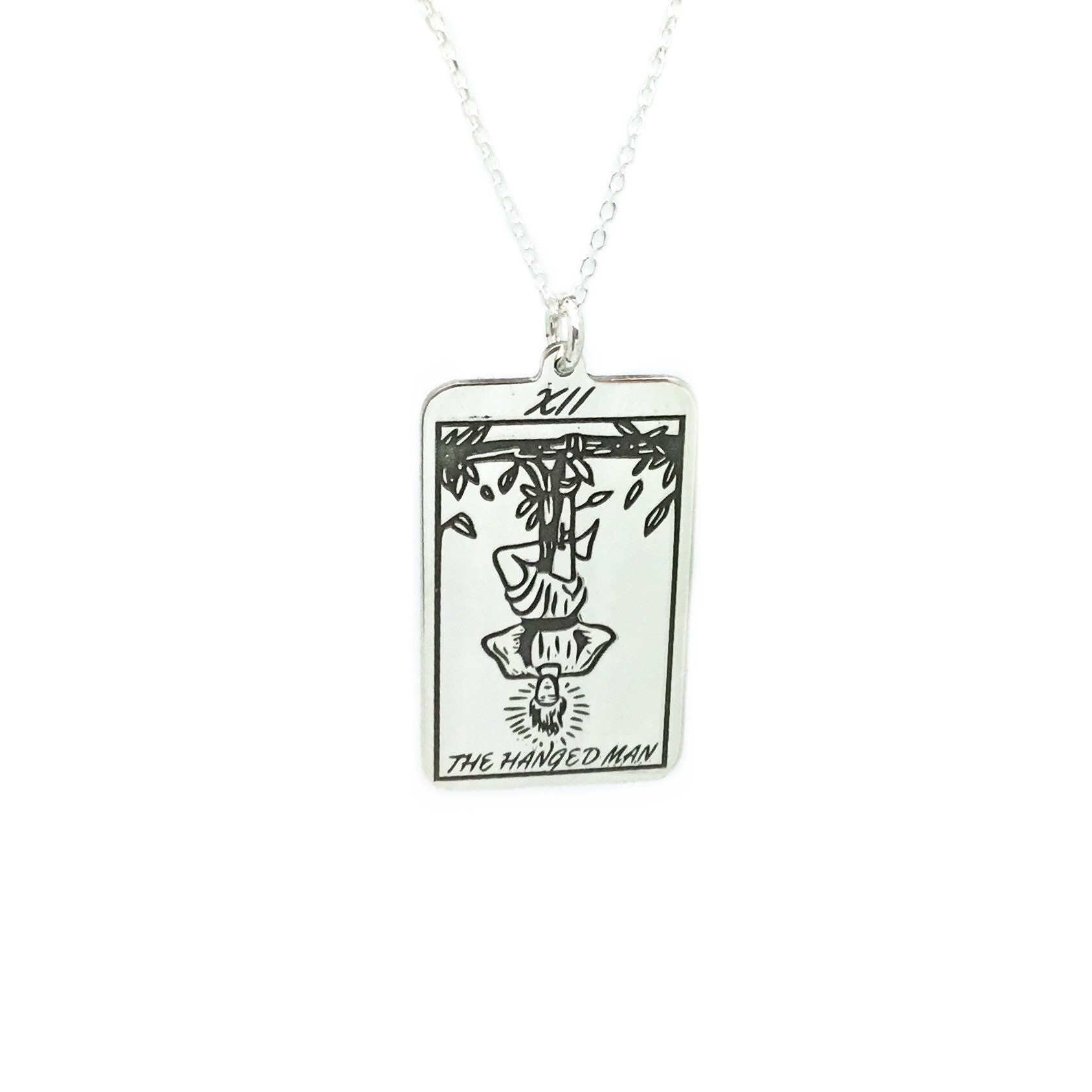 Hanged Man Tarot Card Necklace Chain Charm Sterling Silver - Etsy