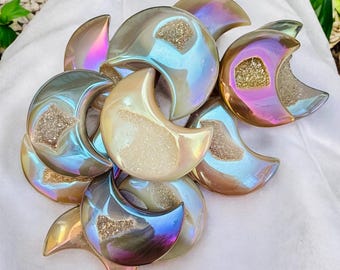 Agate Druze Aura Moon, Magical Agate Druze Aura Moon Crystal. Luna by Louise, Crystal Shop UK