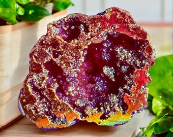Fire Aura Geode Gift Boxed ( RESTOCKED) Radiant Energy Crystal, Luna by Louise, Crystal Shop UK