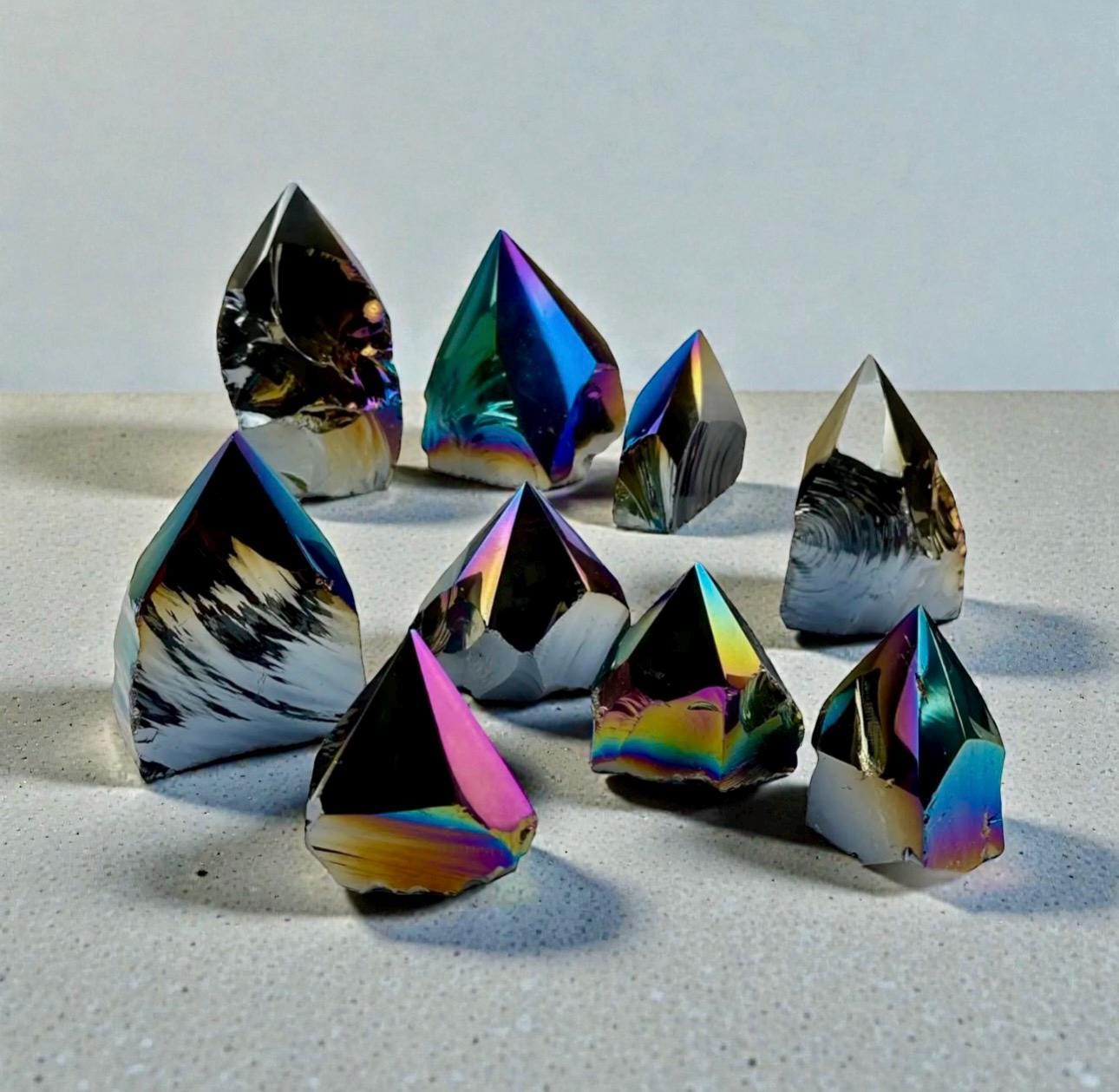 Rainbow Aura Obsidian Crystal – Cut Base Statement Decor - Etsy UK