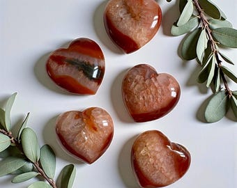 Corazón de cristal de cornalina drusa "1": Piedra preciosa energizante