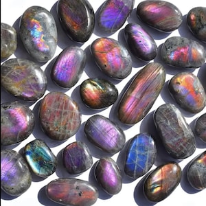 Sunset Labradorite Crystal Palm Stone - Beautiful, Calming, and Healing Stones for Your Crystal Collection. Luna by Louise, Crystal Shop UK