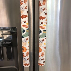 Fall Theme Appliance Handle Covers - Reversible Covers to Protect and Decorate Your Microwave and Refrigerator
