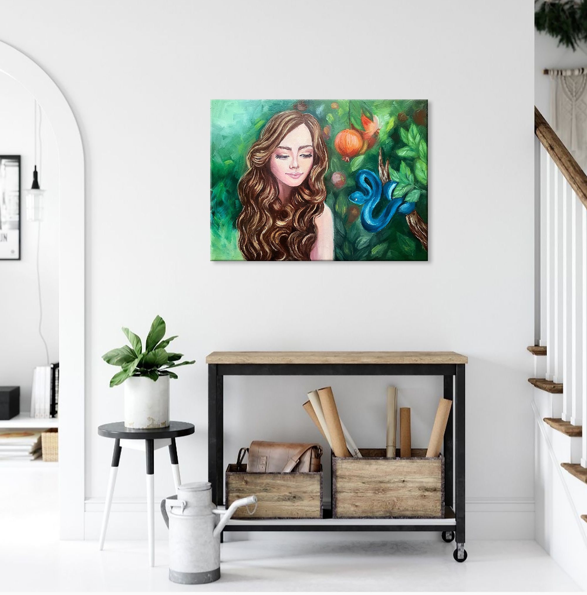 Garden of Eden Original Art Oil Painting 12 by 16 Etsy