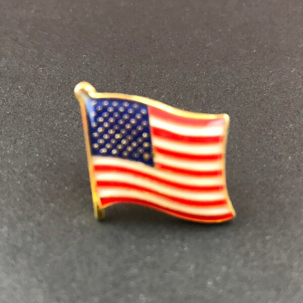 thumbnail image 2 of Gold American Flag Lapel Pin – Patriotic USA – Unmodified 2 of 5