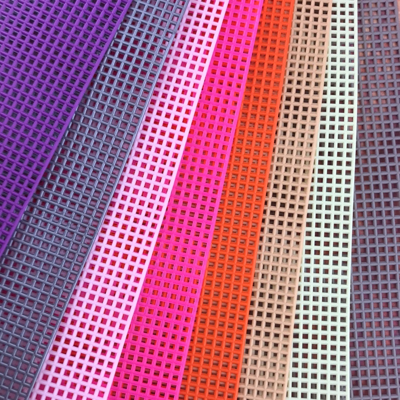 Plastic Canvas Needlepoint 7 Mesh Grid Colorful Taupe Etsy