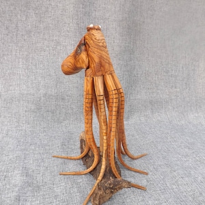 Wooden Octopus with Flexible Tentacles